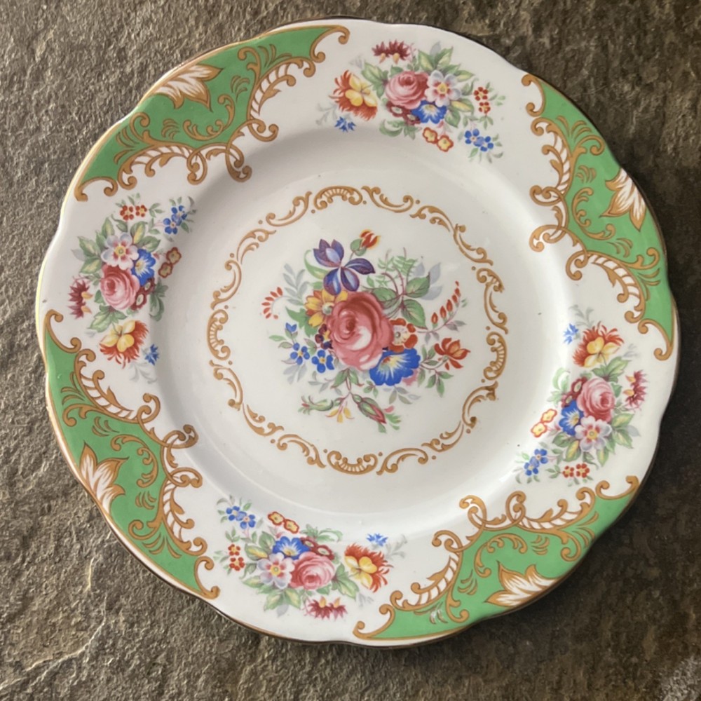 Royal Albert Albany Green 7” Bone China Decorative Plate Floral England