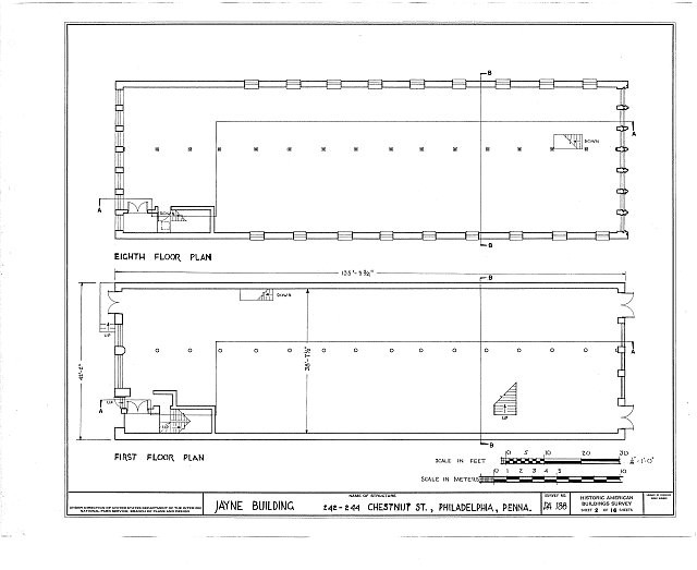 Philadelphia Pennsylvania Jayne Building 1900s Chestnut Street floor plan