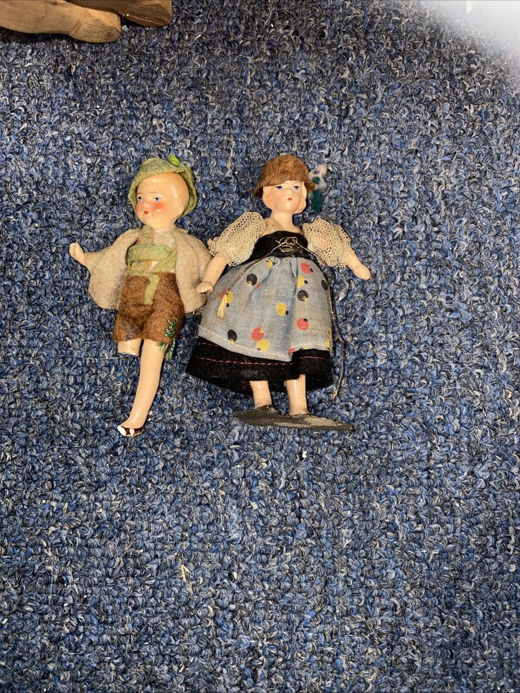 4” Tiny German Bisque Antique Dolls