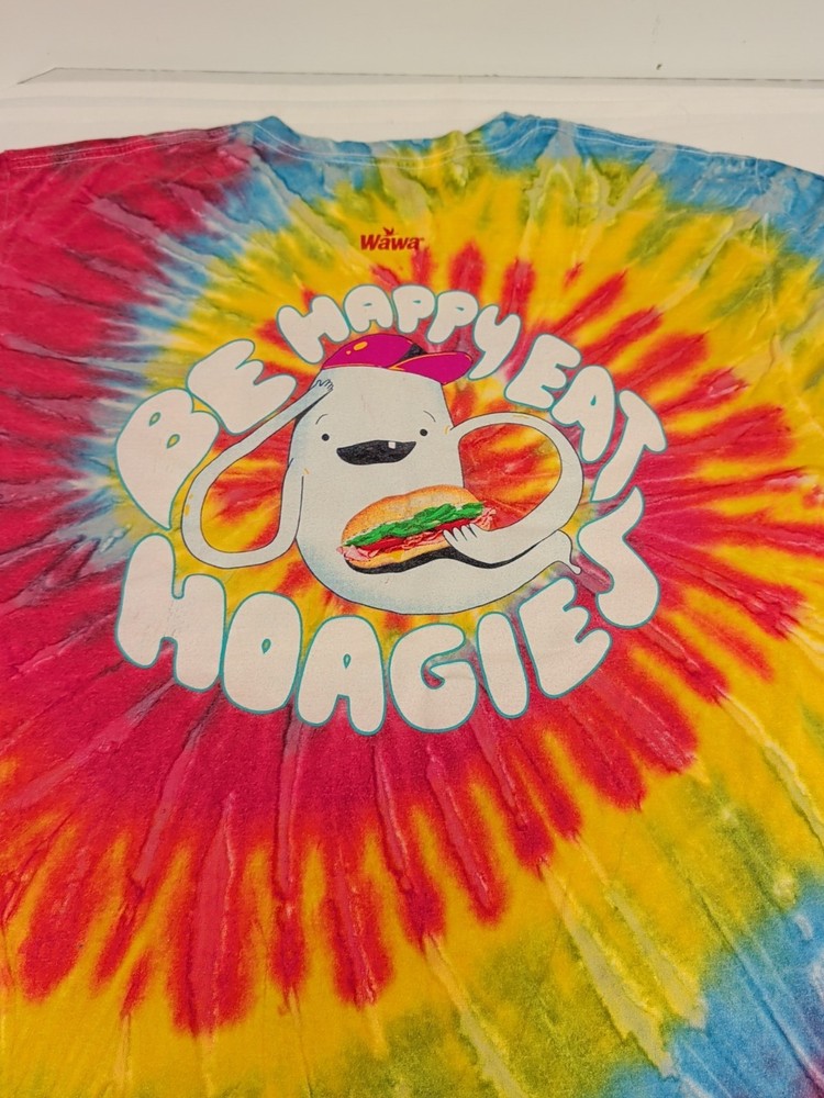 Wawa Hoagiefest XL Tie Dye Tee Short Sleeve T-Shirt Be Happy Eat Hoagies Fire 🔥