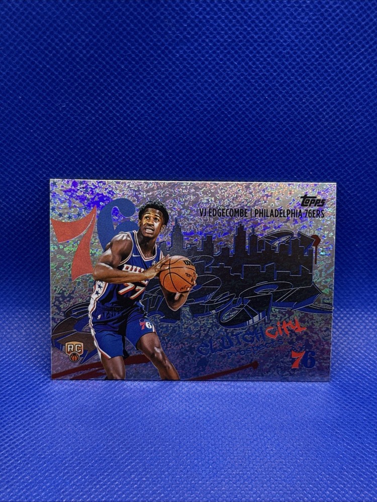 VJ Edgecombe 2025-26 Topps Clutch City #CC-3 Sparkle Holo Foil Rookie Card RC
