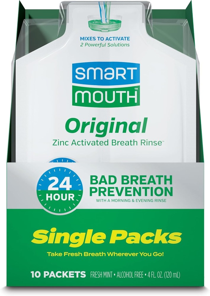 SmartMouth Original Activated Mouthwash Single Packs, Travel Mouthwash,...