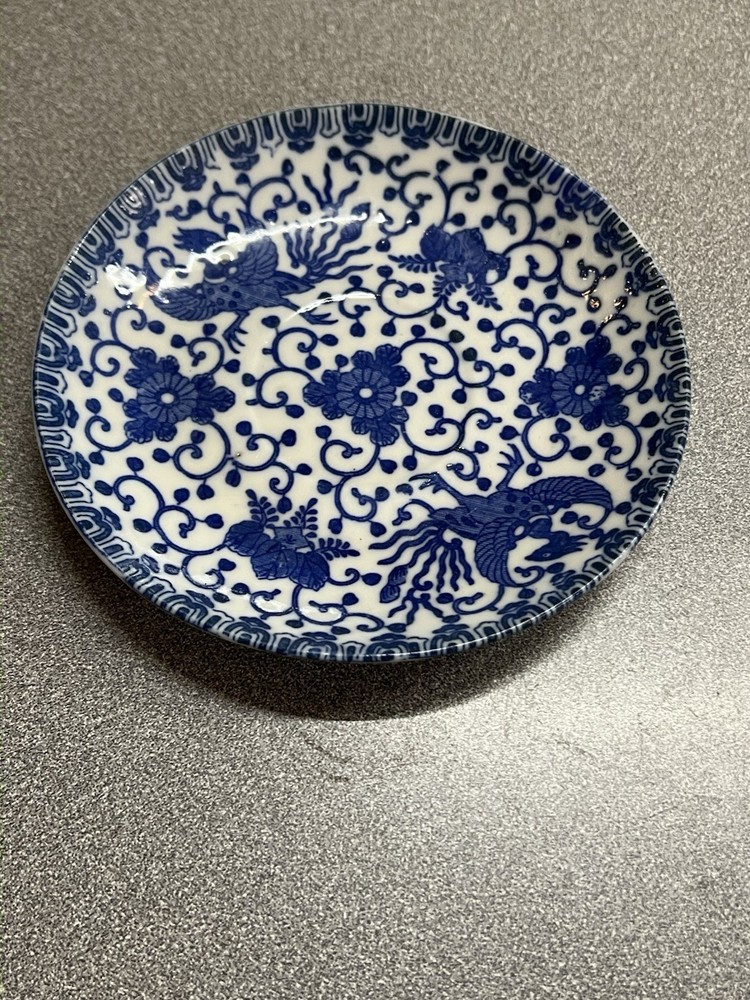Vintage Blue Phoenix Bird Bread & Butter Plate Made in Japan 5.5”