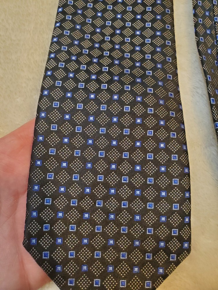Santorelli Men's Luxury Jacquard Necktie Geometric Handmade in Italy, Silk
