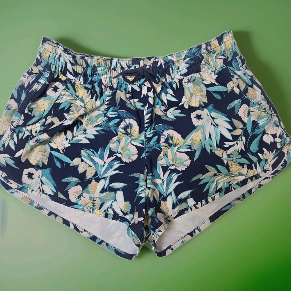 Columbia Sportswear Bogata Bay Shorts Women's Size Medium Blue Floral Stretch