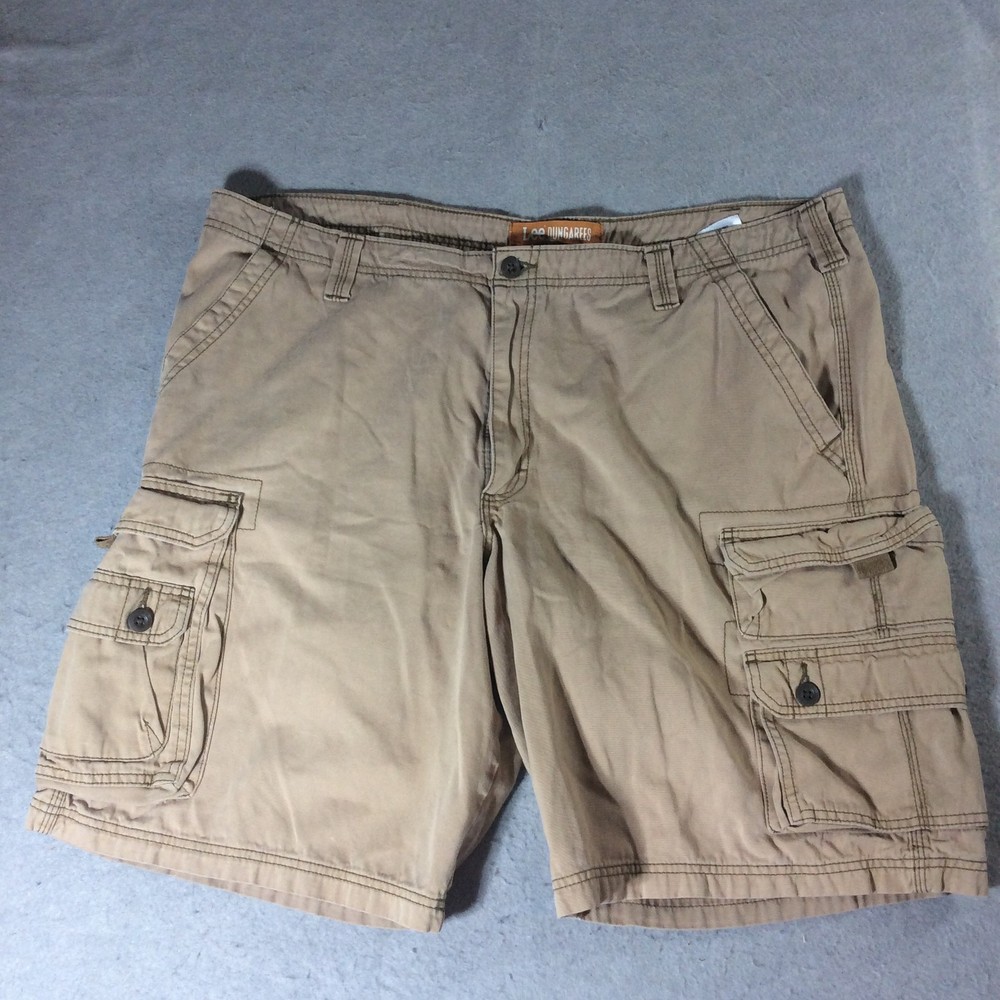 Lee Dungarees Cargo Shorts Men's Sz 42 Beige 10 in Inseam Pockets Workwear EUC