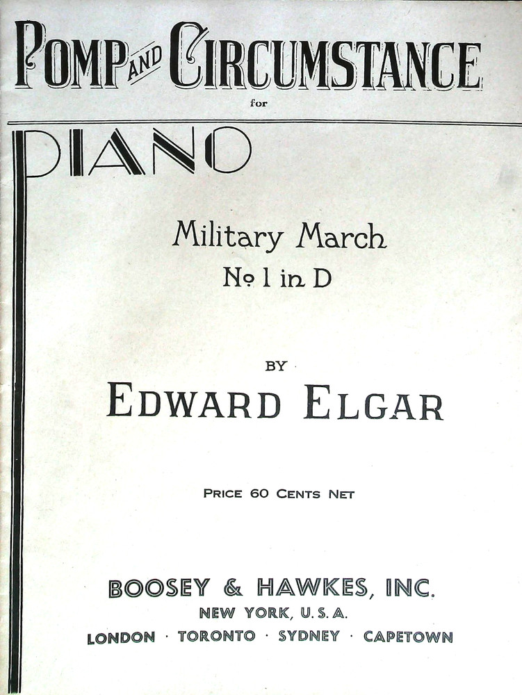 Pomp and Circumstance Vintage Sheet Music by Edward Elgar 1930