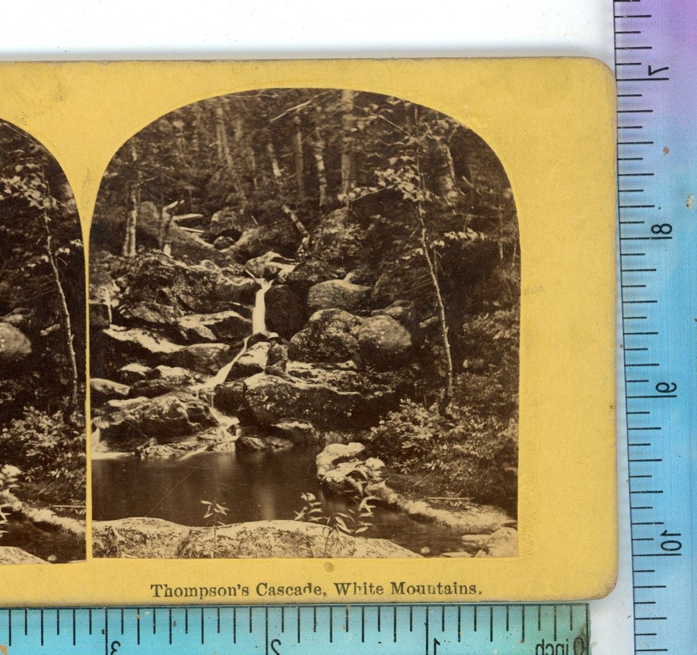 Thompson's Cascade White Mountains NH New Hampshire Stereoview