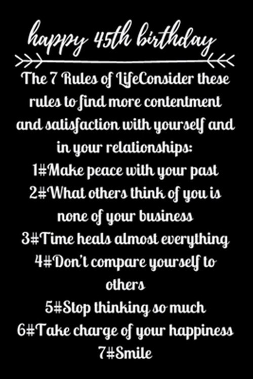 happy45th birthday The 7 Rules of Life by Nots, Star, Like New Used, Free shi...