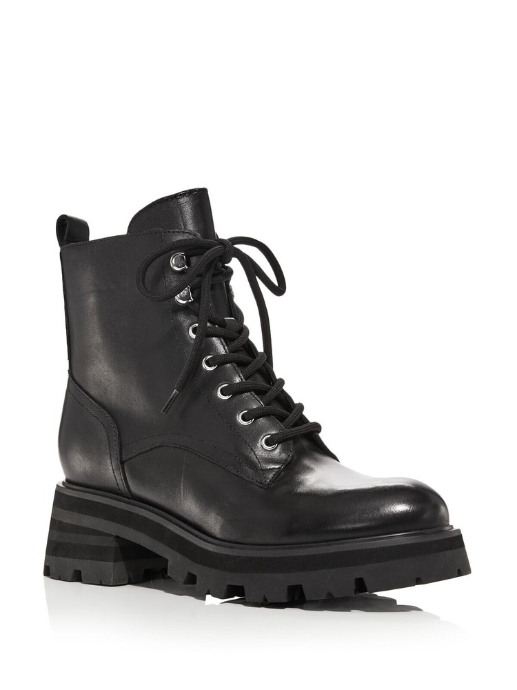 MARC FISHER LTD Womens Black Lucien Round Toe Block Heel Leather Booties 6.5 M