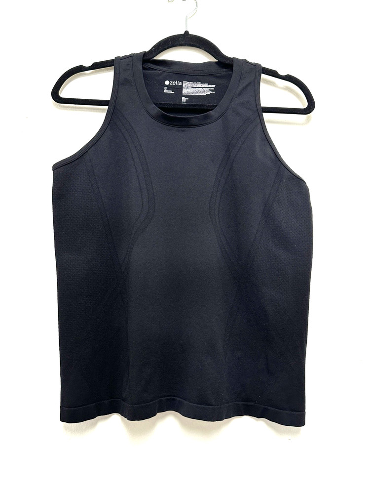Zella Women Black Racerback Tank Top Built in Bra & Bra Pads size Small