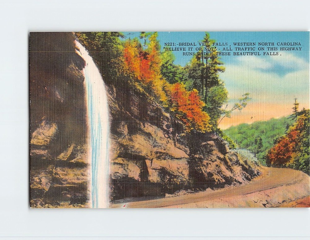 Postcard Bridal Veil Falls Western North Carolina USA