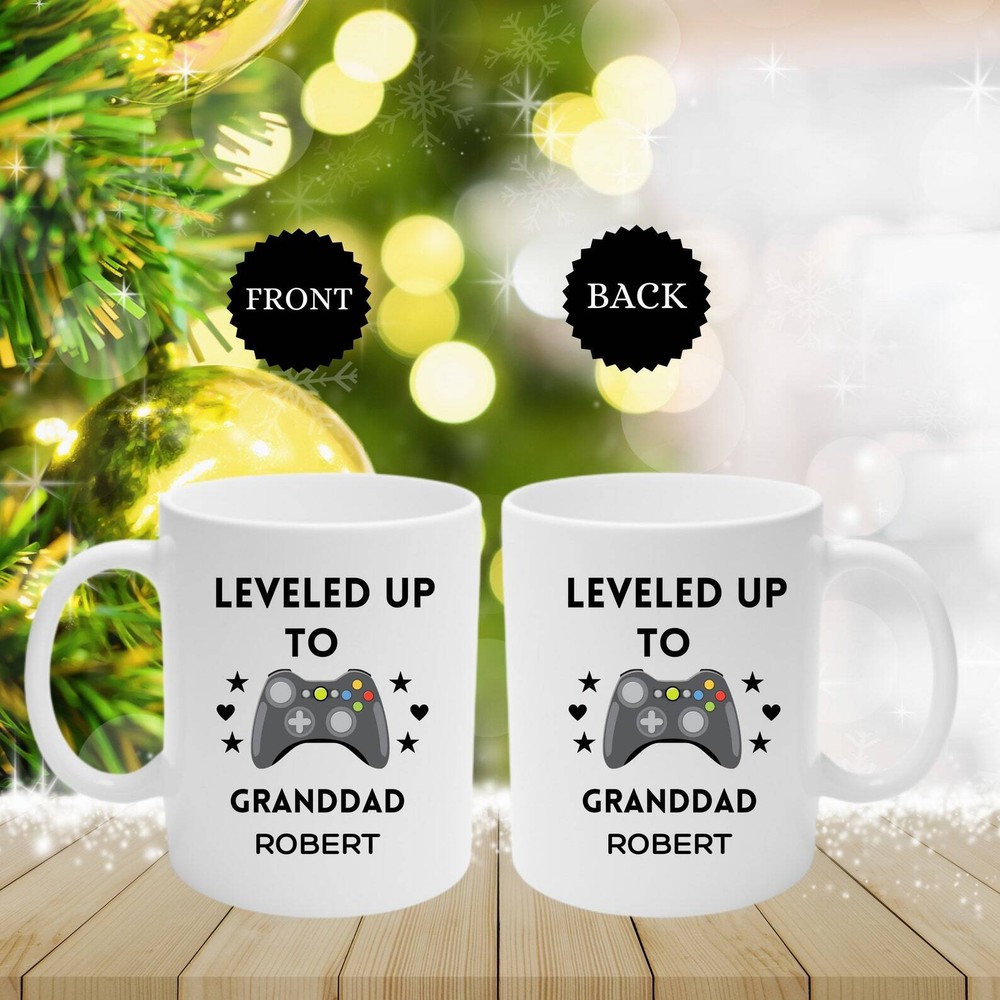 Leveled Up To Granddad Giftnew Granddad Gift New Granddad Mug Pregnancy Reveal B