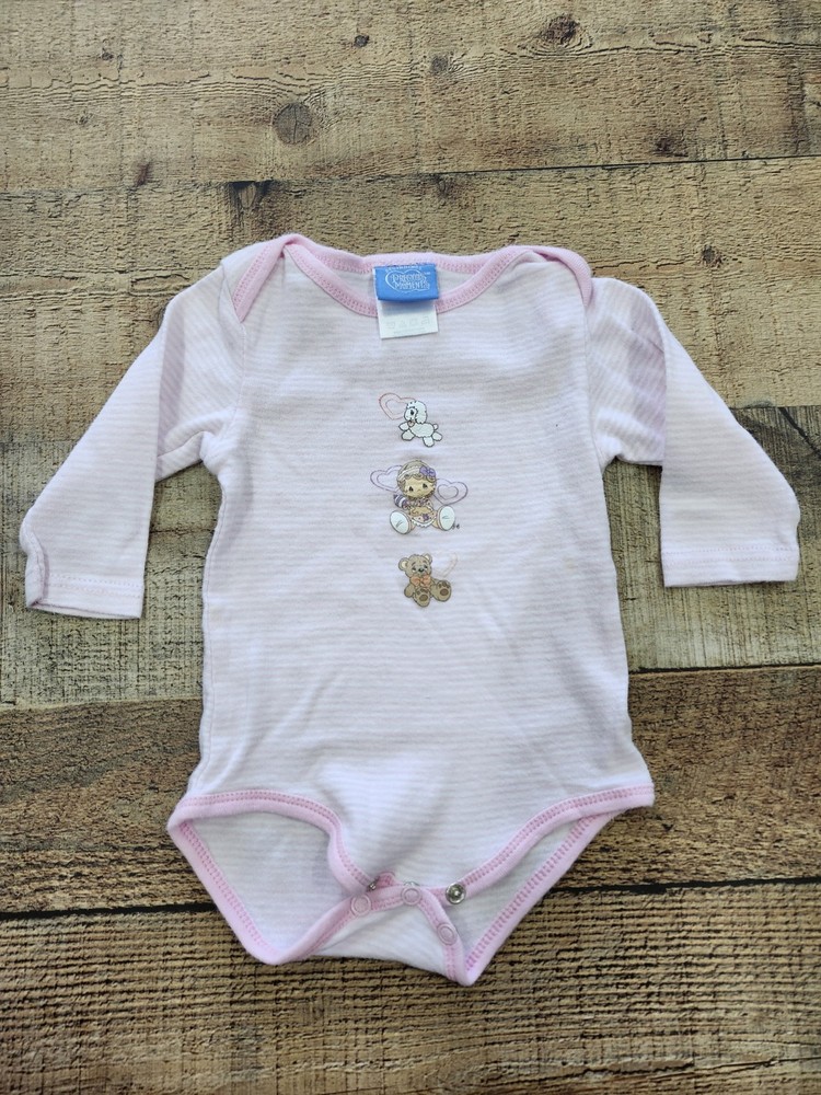 Y2K Precious Moments Bodysuit Sz 6/9 Montgs Good Shape Pink Longsleeve