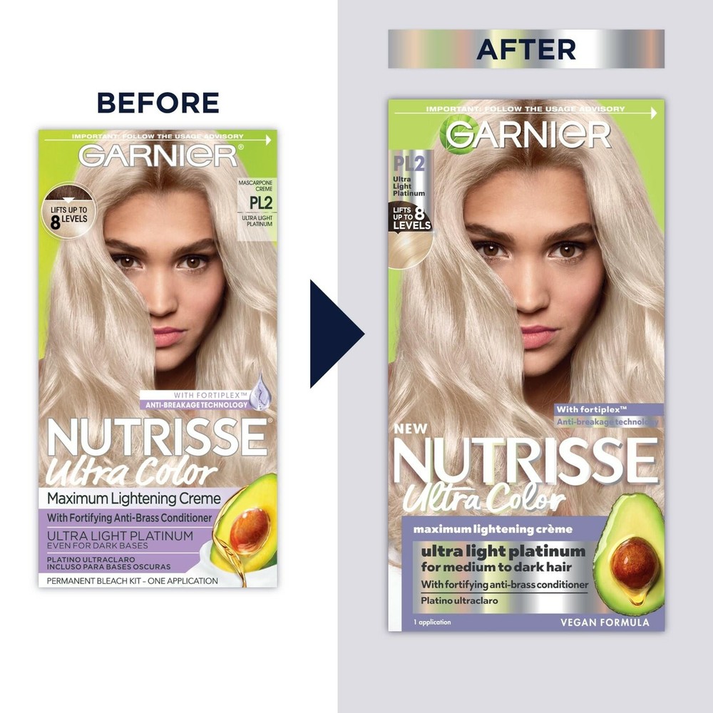 Garnier Hair Color Nutrisse Ultra Color Nourishing Creme, PL2 Ultra Light