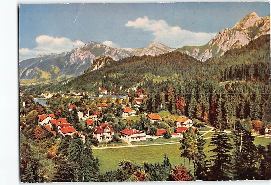 Postcard Aerial View Bad Faulenbach Valley in Füssen Germany