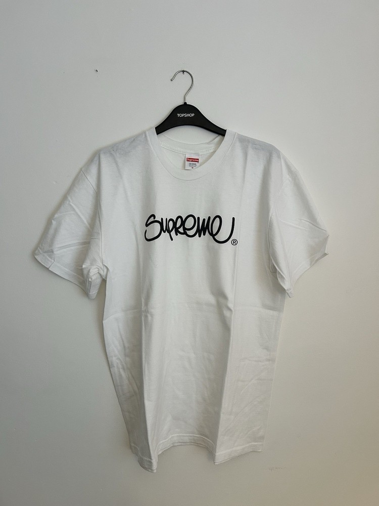 Mens Supreme White Printed T Shirt Size Medium