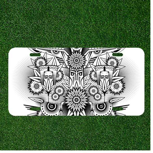 Custom Personalized Car License Plate With Forest Patrol Tribal Abstract-image