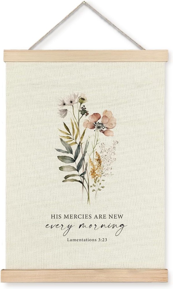 Supwhd Christian Wall Decor, His 12x16, Mercies are New Every Morning