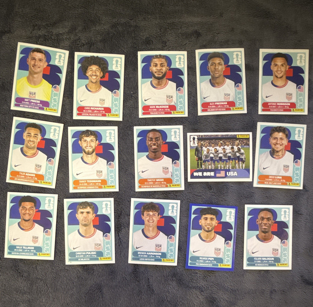 Panini FIFA World Cup 2026 Soccer 15-Card Lot USA Team We Are USA
