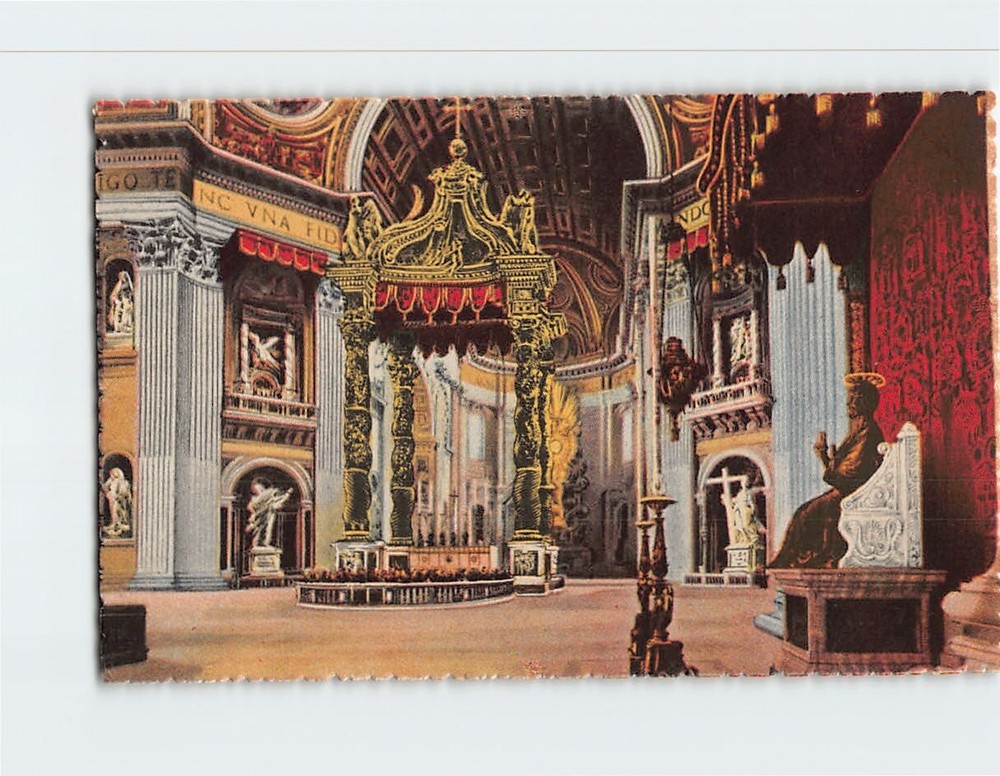 Postcard Interior St. Peter's Basilica Vatican