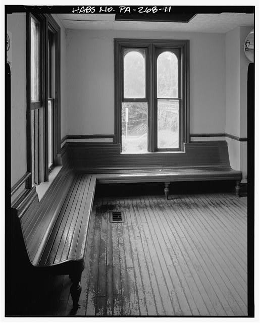 Strafford PA 1900s Railroad Station Interior Bench Windows Old Station