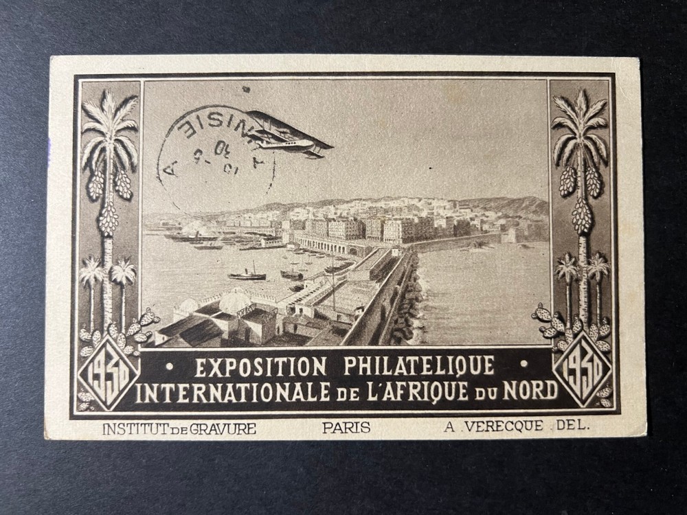 1930 Registered French Algeria Stamp Expo Postcard Cover Alger to Paris France