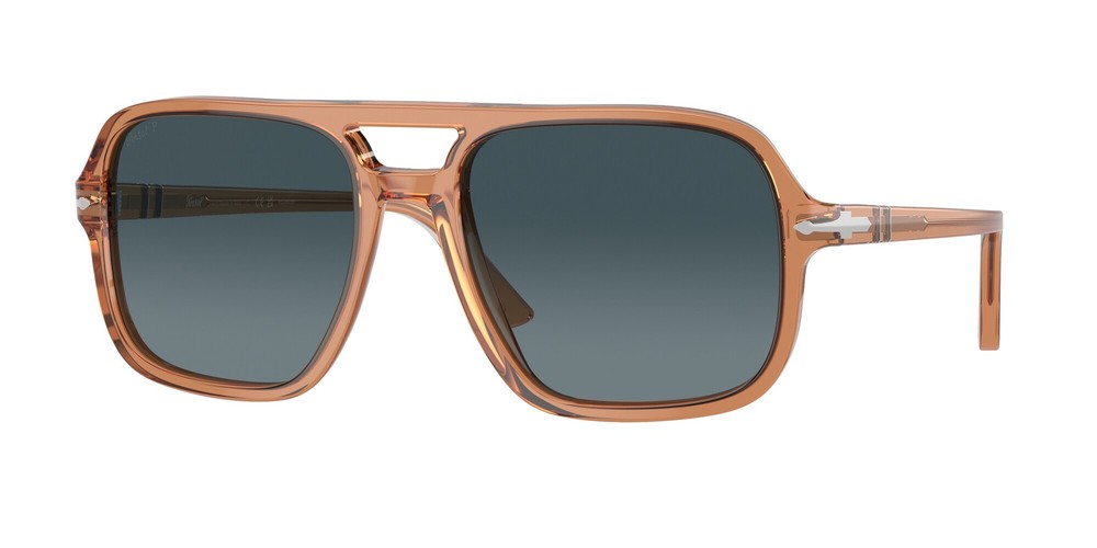 PERSOL PO3328S 1213S3 Transparent Brown Blue Gradient Polarized 58mm Men's Sunglasses Stylish UV Protection