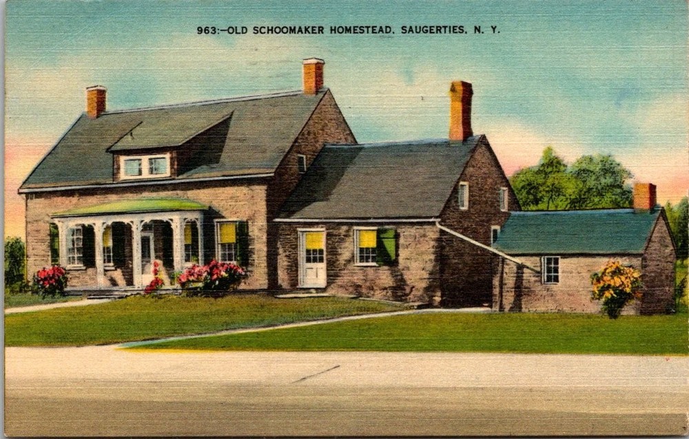 Old Schoomaker Homestead Saugerties NY 1953 Postcard Kingston News Service