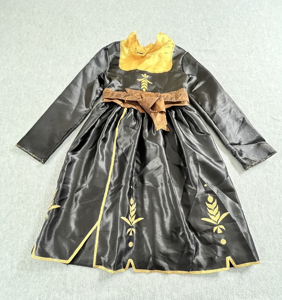 Disney Frozen 2 Costume Girls 4-6X Black Gold Anna  Adventure Cosplay Dress Up