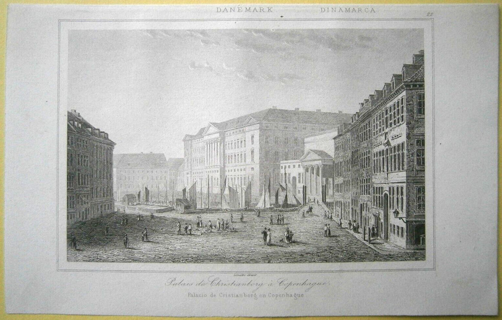 1846 print CHRISTIANSBORG PALACE, COPENHAGEN, DENMARK, #22