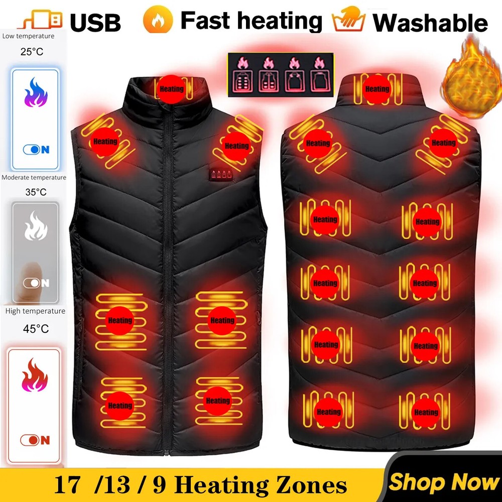 Heated Jacket Vest for Men Women Winter Thermal Hunting Clothing