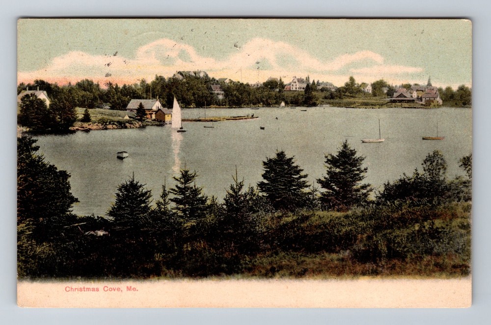 Christmas Cove ME-Maine, Scenic View Of Lake And Bank Vintage c1907 Postcard