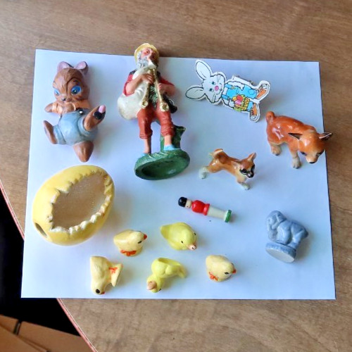LOT Vintage Figurines Italy Bagpiper Dogs Porcelain Wade Animals Egg Chick Bunny