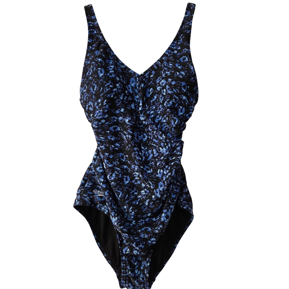 Speedo Black & Blue One Piece Swimsuit Women's size 6