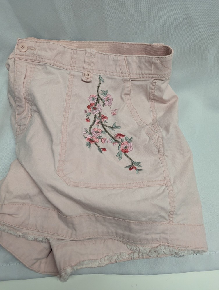 Lane Bryant Plus Size 22 Utility Girlfriend Embroidered Short Color Baby Pink