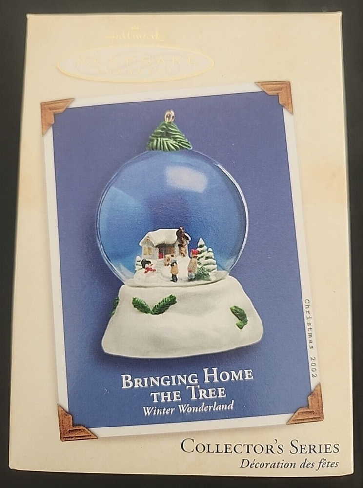 Hallmark Ornament Bringing Home the Tree Globe Winter Wonderland Series 1st 2002