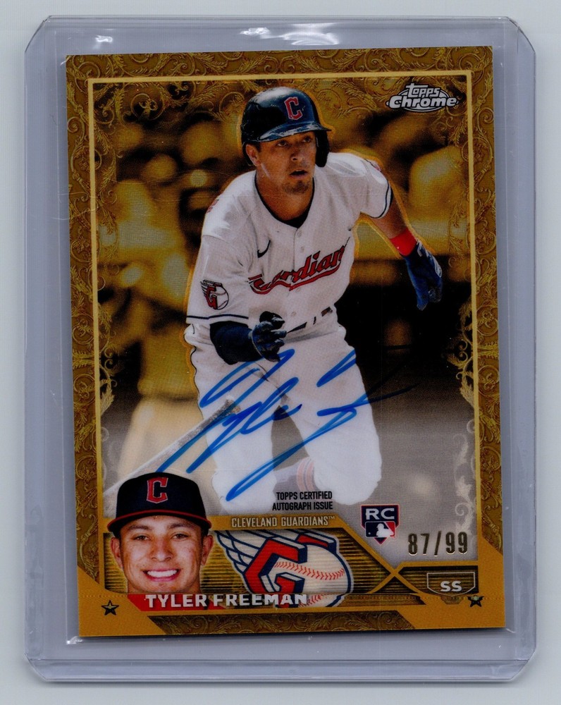 2023 Topps Gilded Collection - Gold Etch Autographs Tyler Freeman #CGA-TF /99 RC