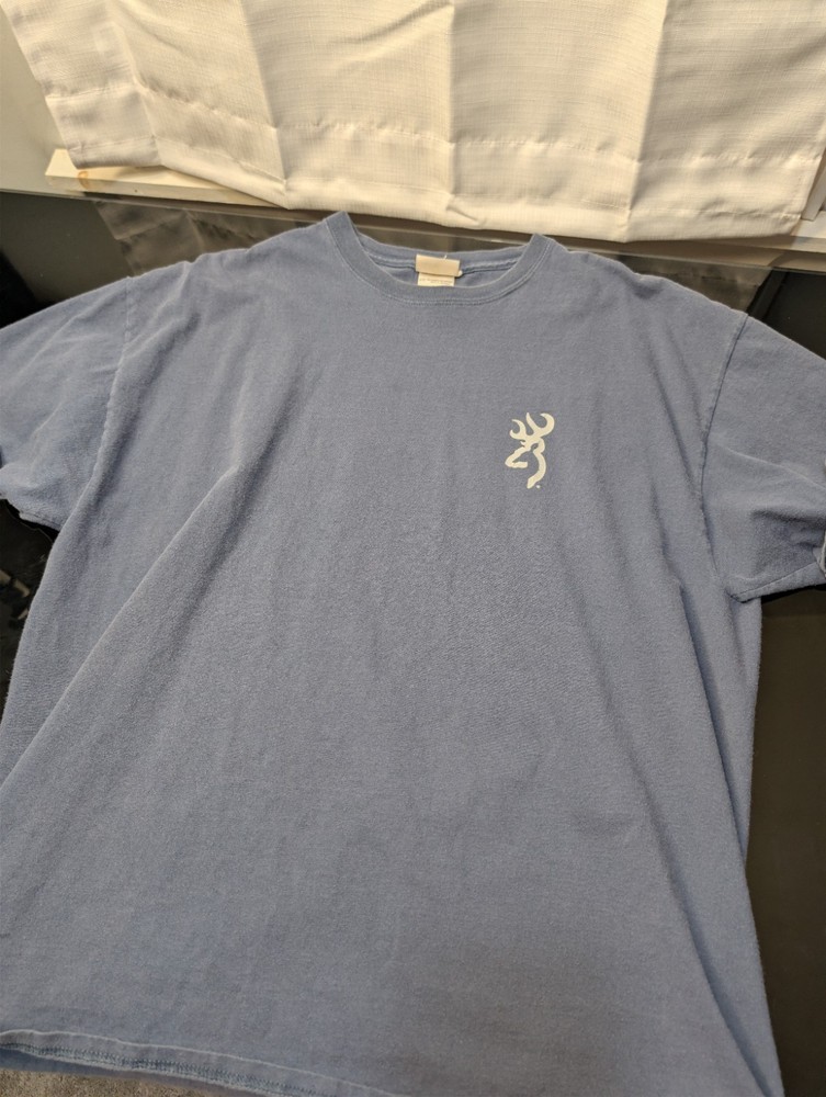 Browning Logo Graphic Tshirt Mens Size XL Short Sleeve Crew Neck Cotton Blue