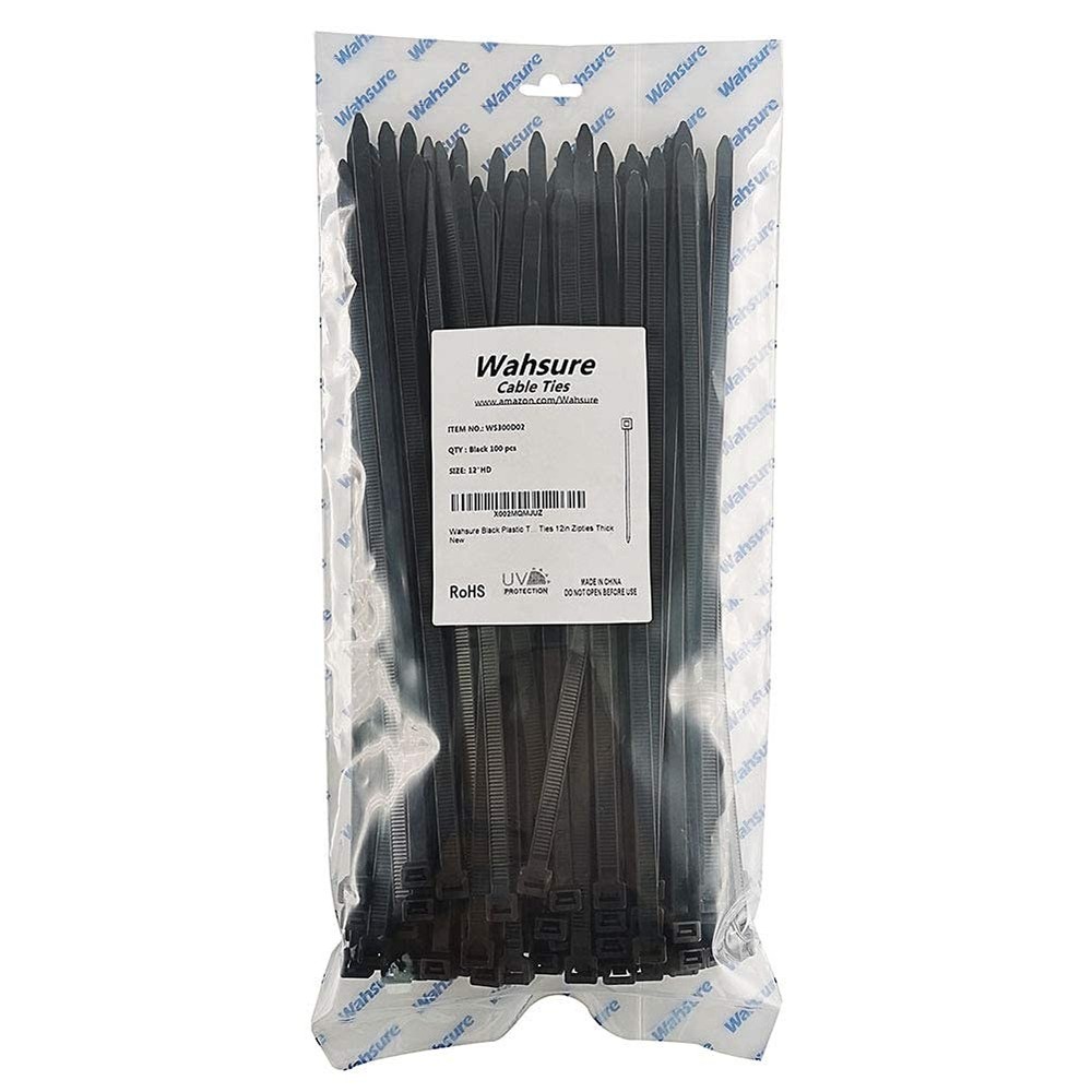 Heavy Duty 12 Inch Zip Ties 120 Lbs UV Resistant Industrial Cable Ties