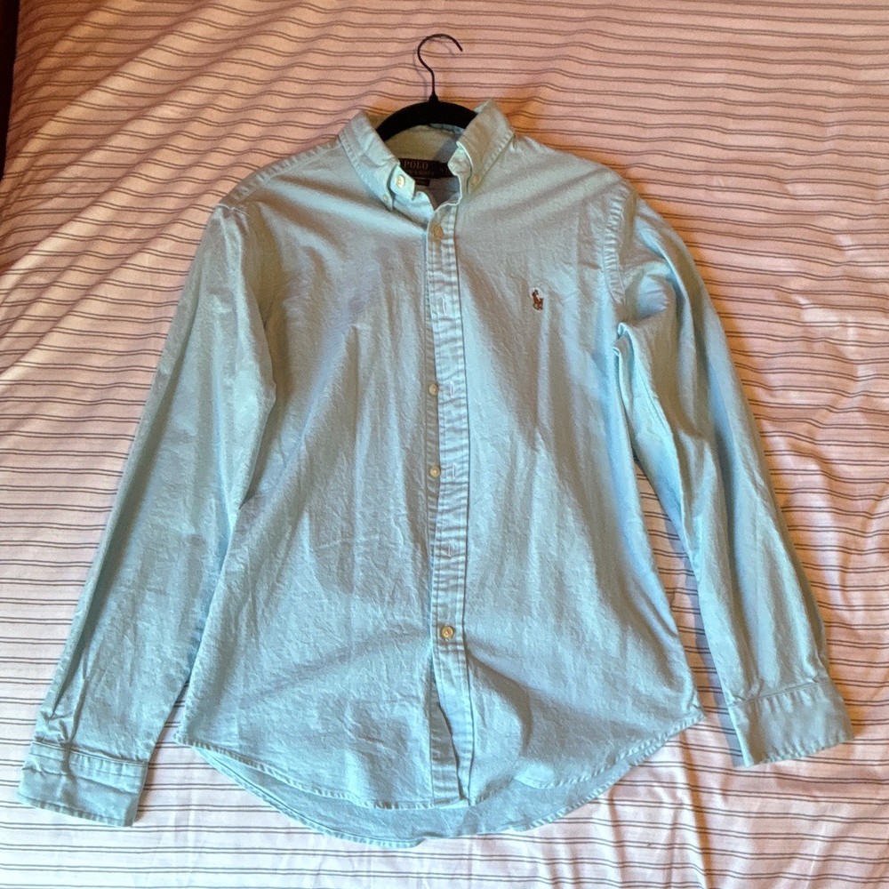 Polo Ralph Lauren Men’s Slim Fit Stretch Oxford Blue Button-Down Shirt M