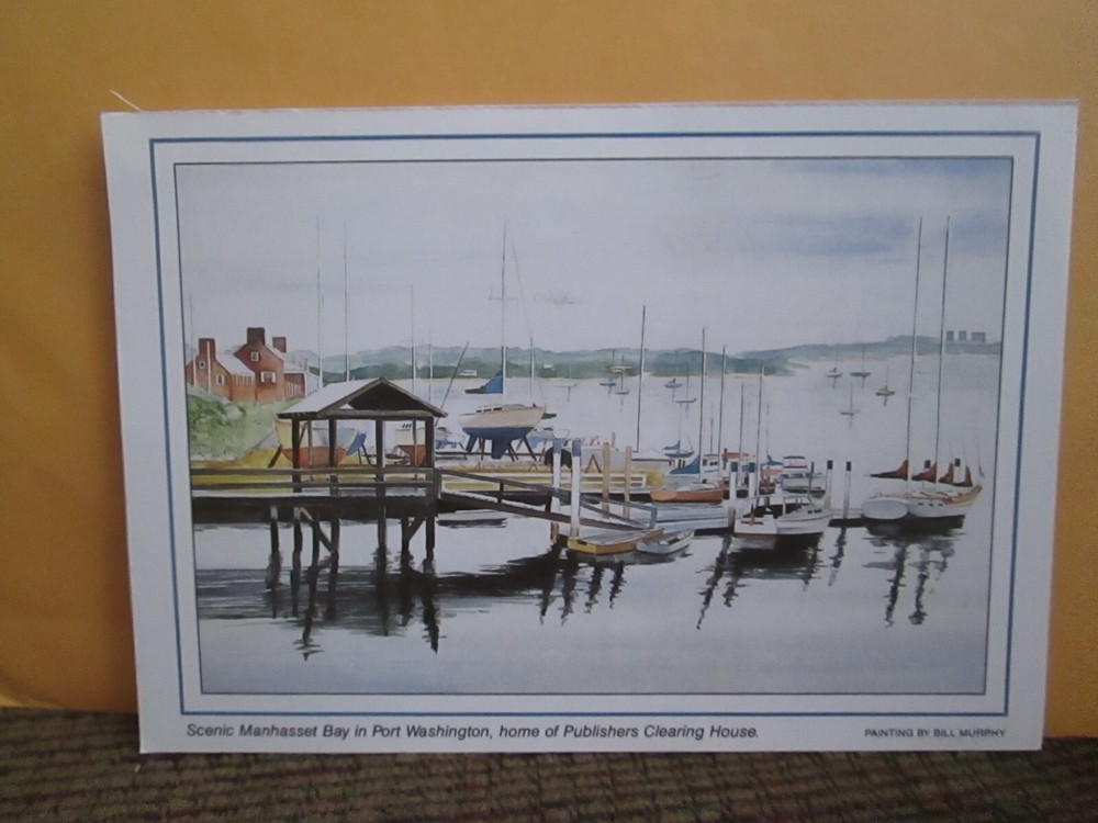 Postcard - A view of scenic Manhasset Bay in Port Washington, New York