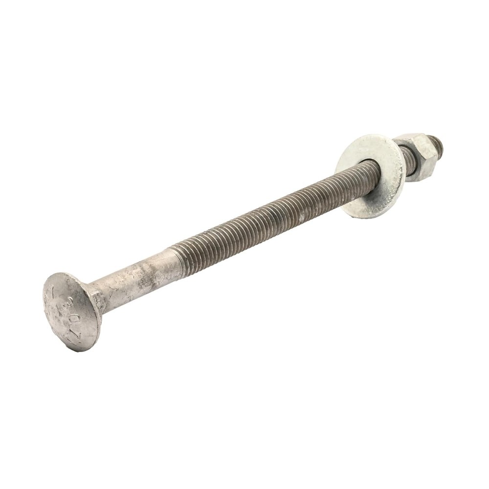 5/8”-11 x 12” Hot Dipped Galvanized Carriage Bolt Kit w/ Nuts & Flat Washers—25x