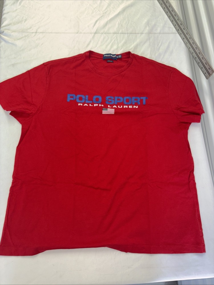 Polo Sport Ralph Lauren T Shirt Mens XL Red Short Sleeve Classic Fit Spellout