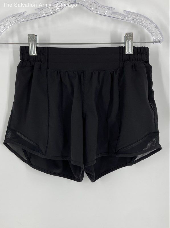 Lululemon Womens Black Elastic Waist Activewear Athletic Shorts Size 6