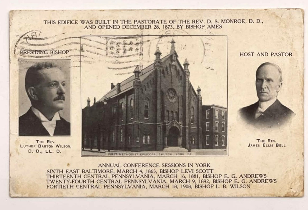 York PA First Methodist Episcopal Church 1908 Conference Postcard