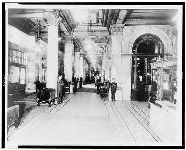 Photo:New York NY Waldorf-Astoria Hotel Peacock Alley 1940s Passageway