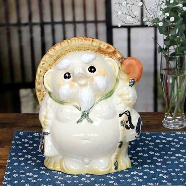 Shigaraki Ware Immortal Tanuki Japanese Statue Pottery Lucky Charm Japan NEW