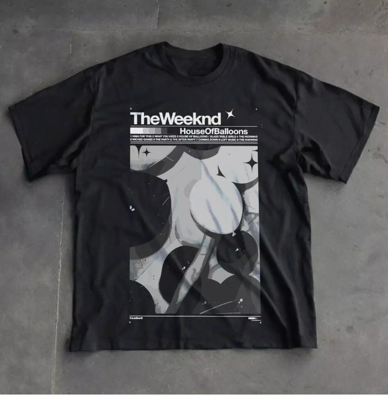 New Rare The Weeknd House Of Balloons T-Shirt All size Unisex black Shirt