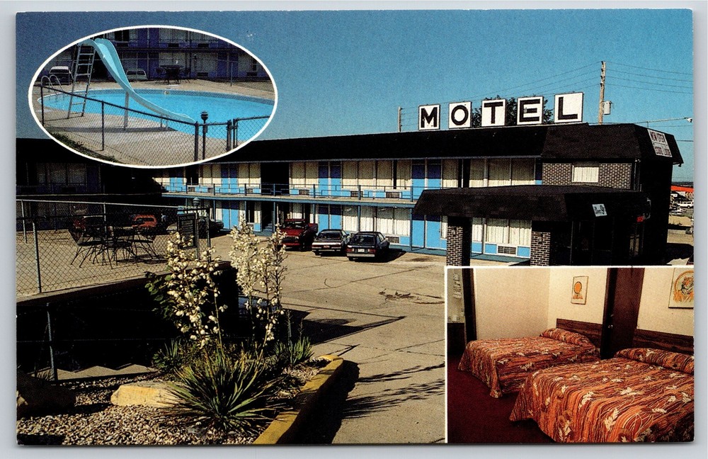 Roadside~Rolla Missouri~Econo Lodge Pool & Room Multi-View~Vintage Postcard
